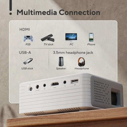 Akiyo WiFi Led Portable Projector w/ Stand & Remote Bundle iOS Android PC PS5
