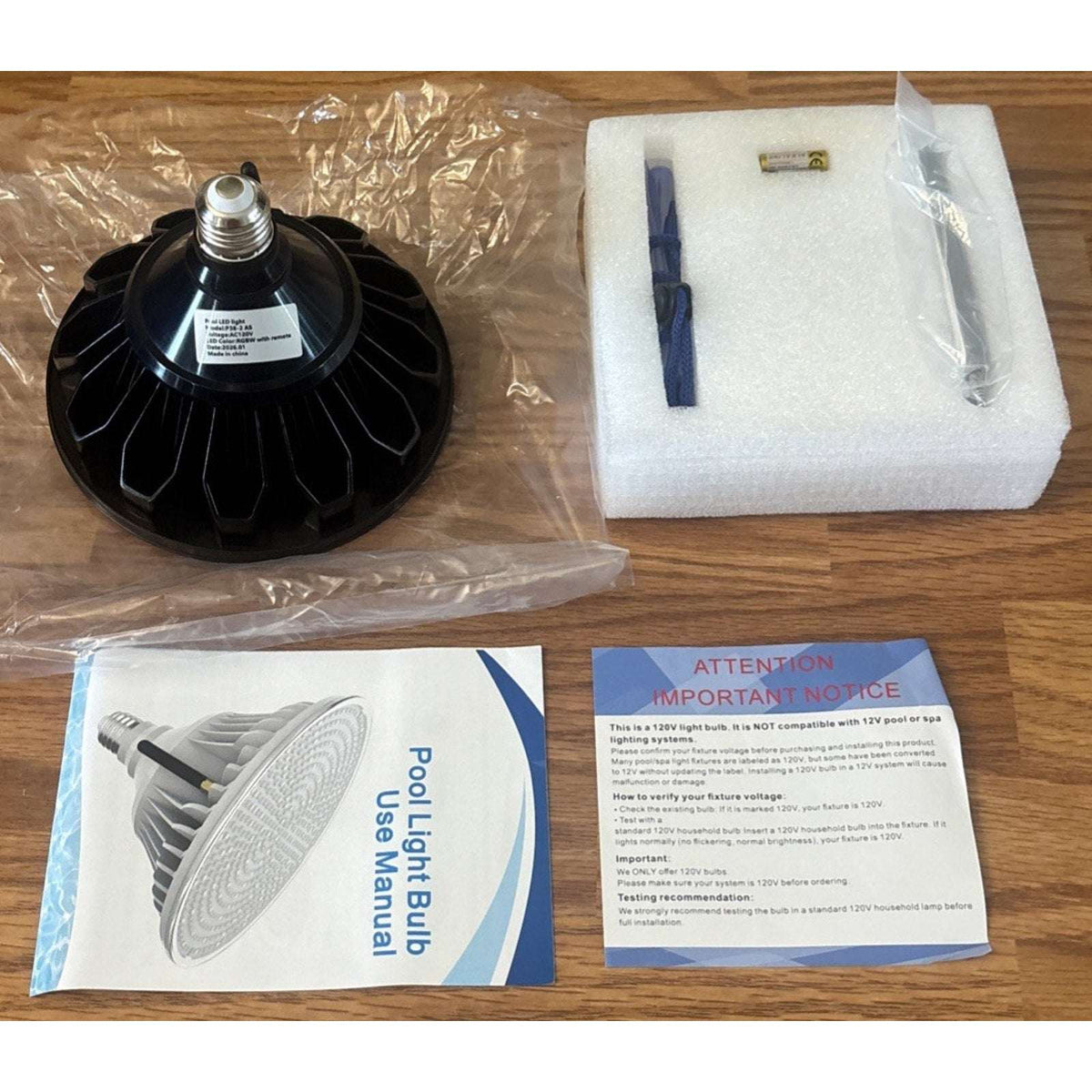 70W/80W RGBW LED Pool Light Bulb Color Changing 120V E26 Inground Above w/Remote
