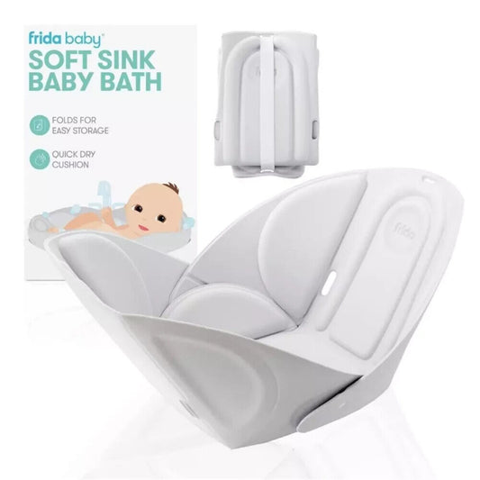 Frida Baby Soft Sink Bath Bather Foldable Easy Storage Quick Dry Cushion Bathtub