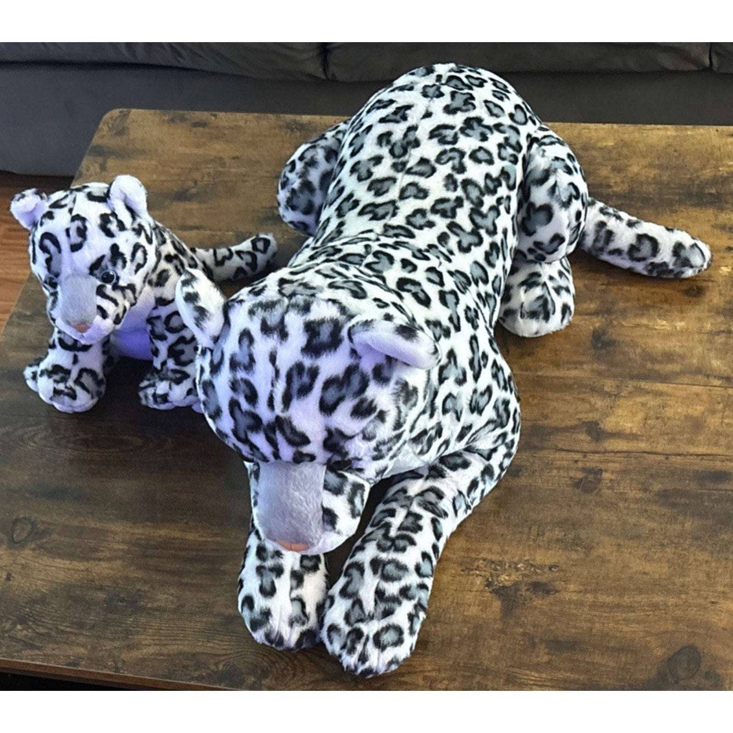 Aurora Super Flopsie Jumbo Snow Leopard 28" & Her Cub 12" Stuffed Animal Plush