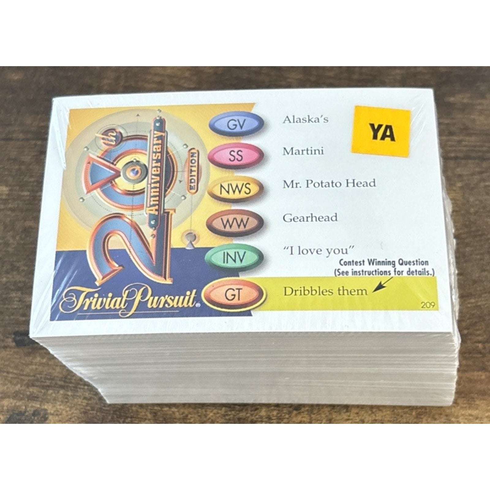 Trivial Pursuit 20th Anniversary Edition Deck of 200 YA Trivia Cards Sealed New