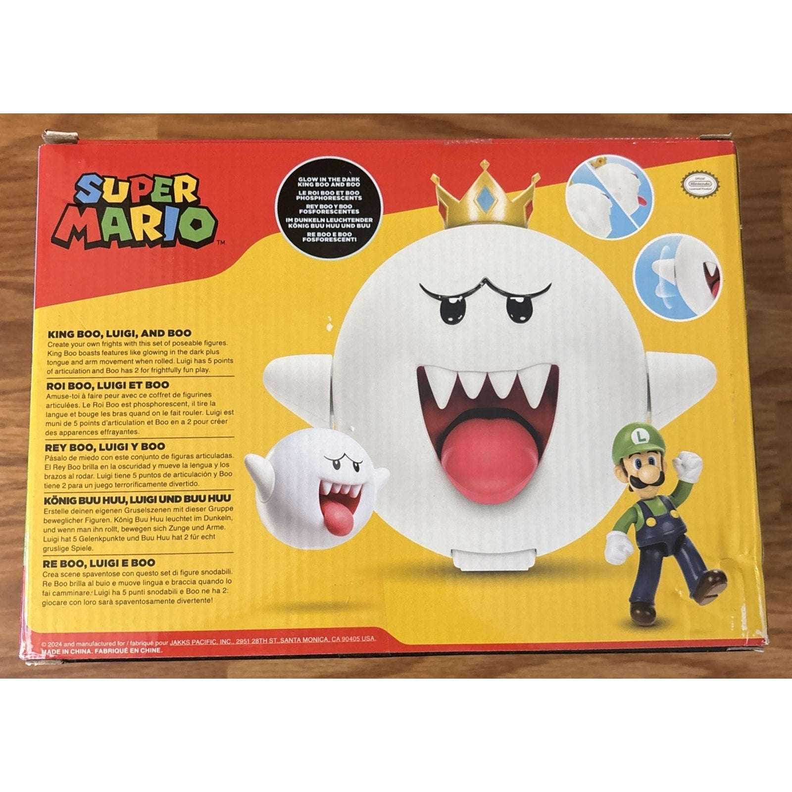 Super Mario Bros Boo, King Boo & Luigi Glow in Dark Set Jakks Pacific Nintendo