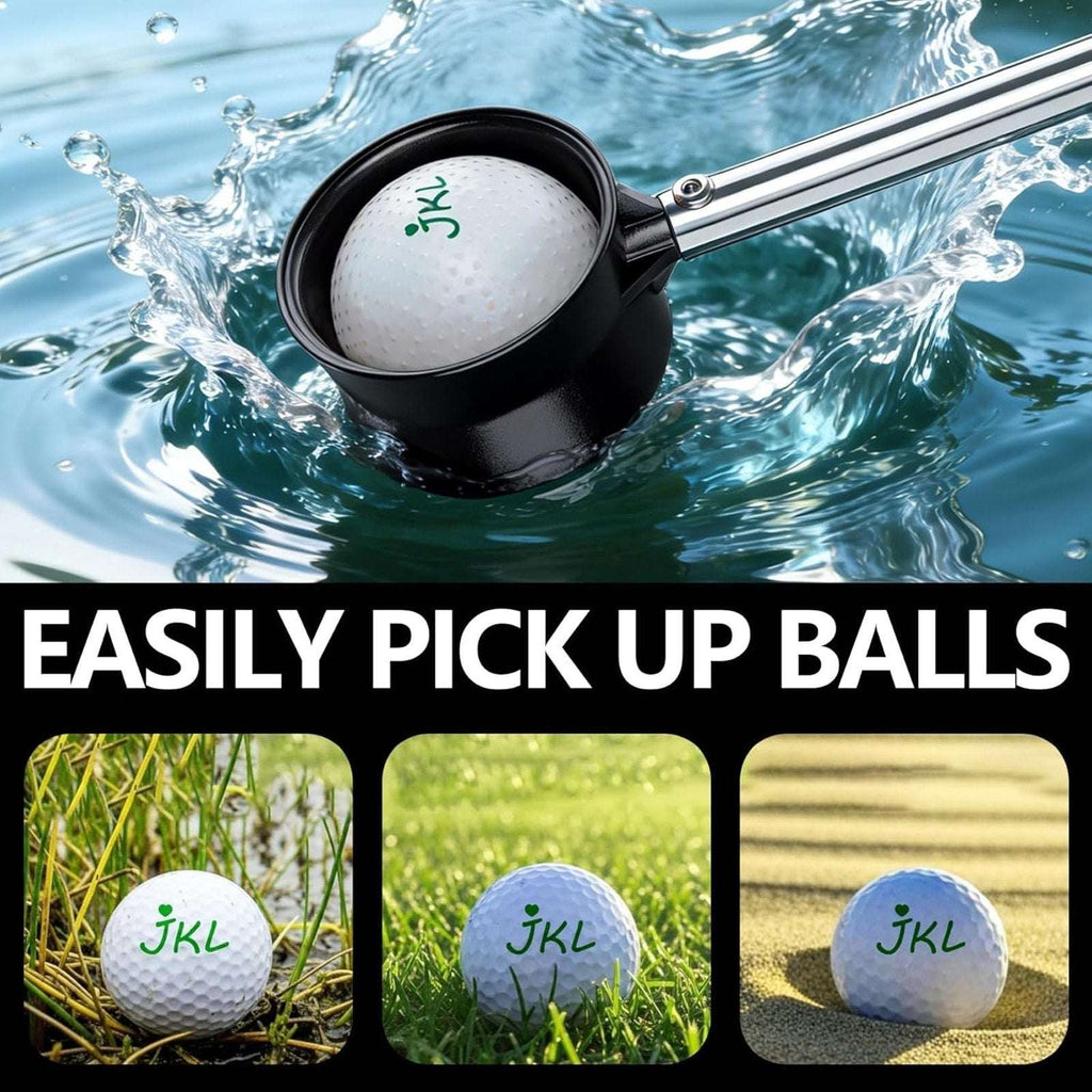 JKL 9Ft Two-Sided Telescopic Golf Ball Retriever for Water Stainless Steel Shaft
