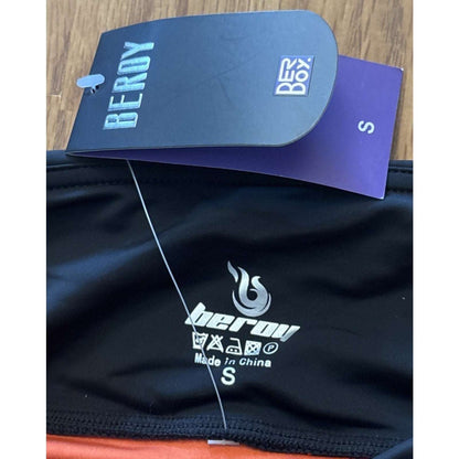 Beroy Men's Small Cycling Padded Pants Black and Orange Bike Leggings Brand New