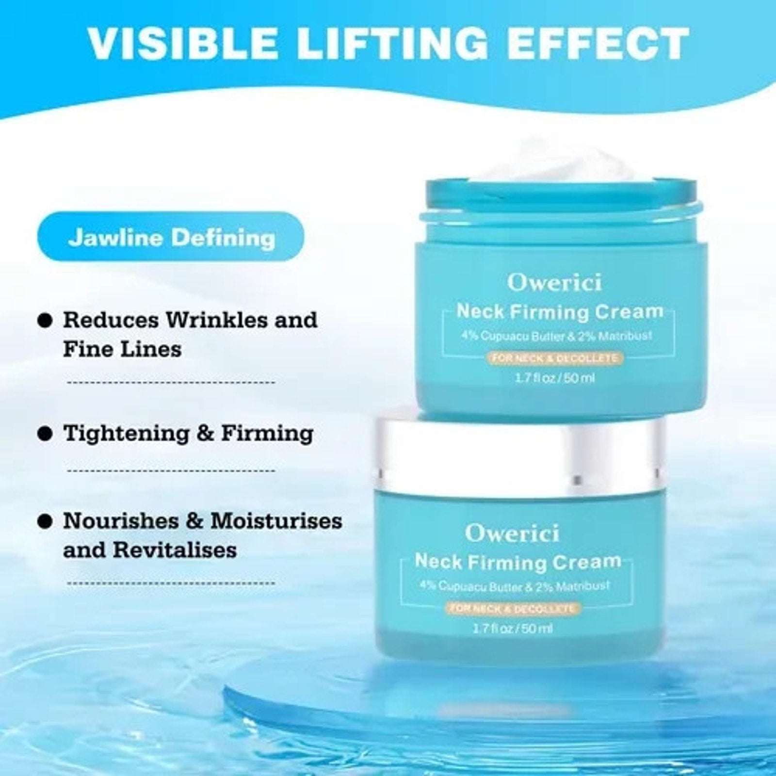 Owerici Neck Firming Cream 4% Cupuacu Butter 2% Matribust Neck & Decollete 1.7oz
