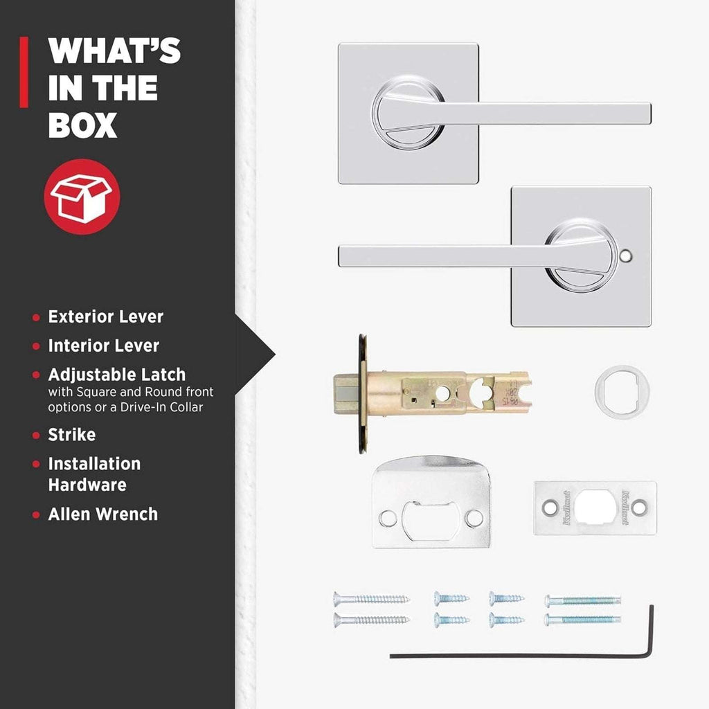 2 Kwikset 92001-605 Casey Passage Hallway Closet Door Square Lever Set in Chrome