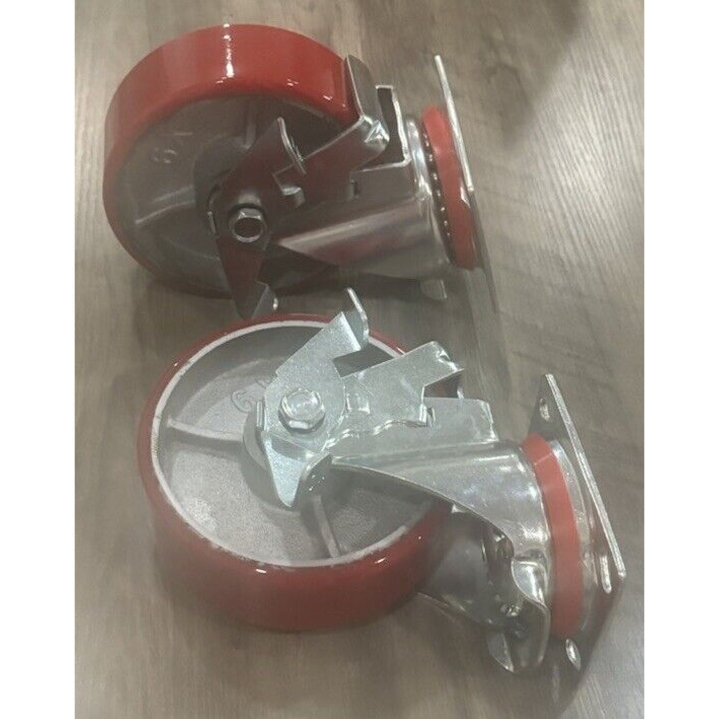 HOLKIE 6" Heavy Duty Industrial Swivel Caster Wheels w Brakes 1000lbs per caster