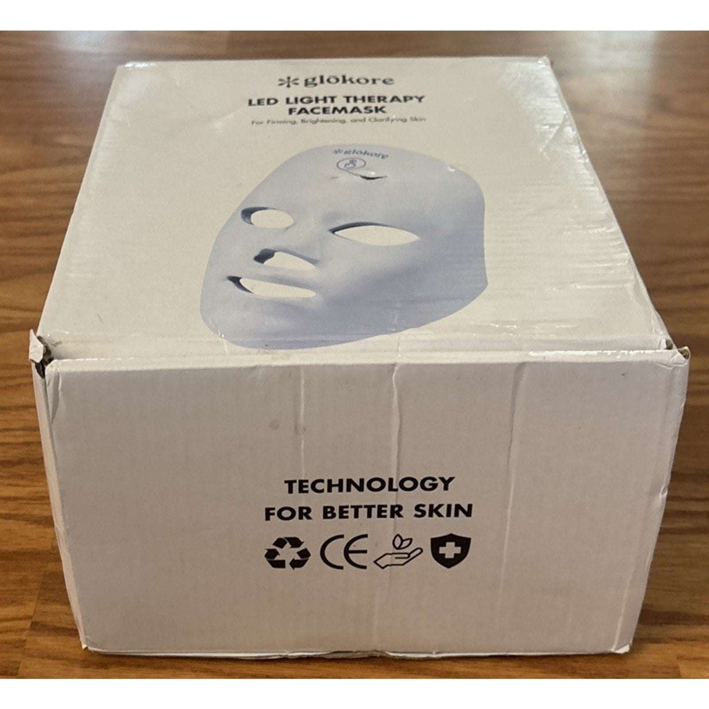 Glokore 7-in-1 LED Wireless Light Therapy Face Mask Device White Open Box New