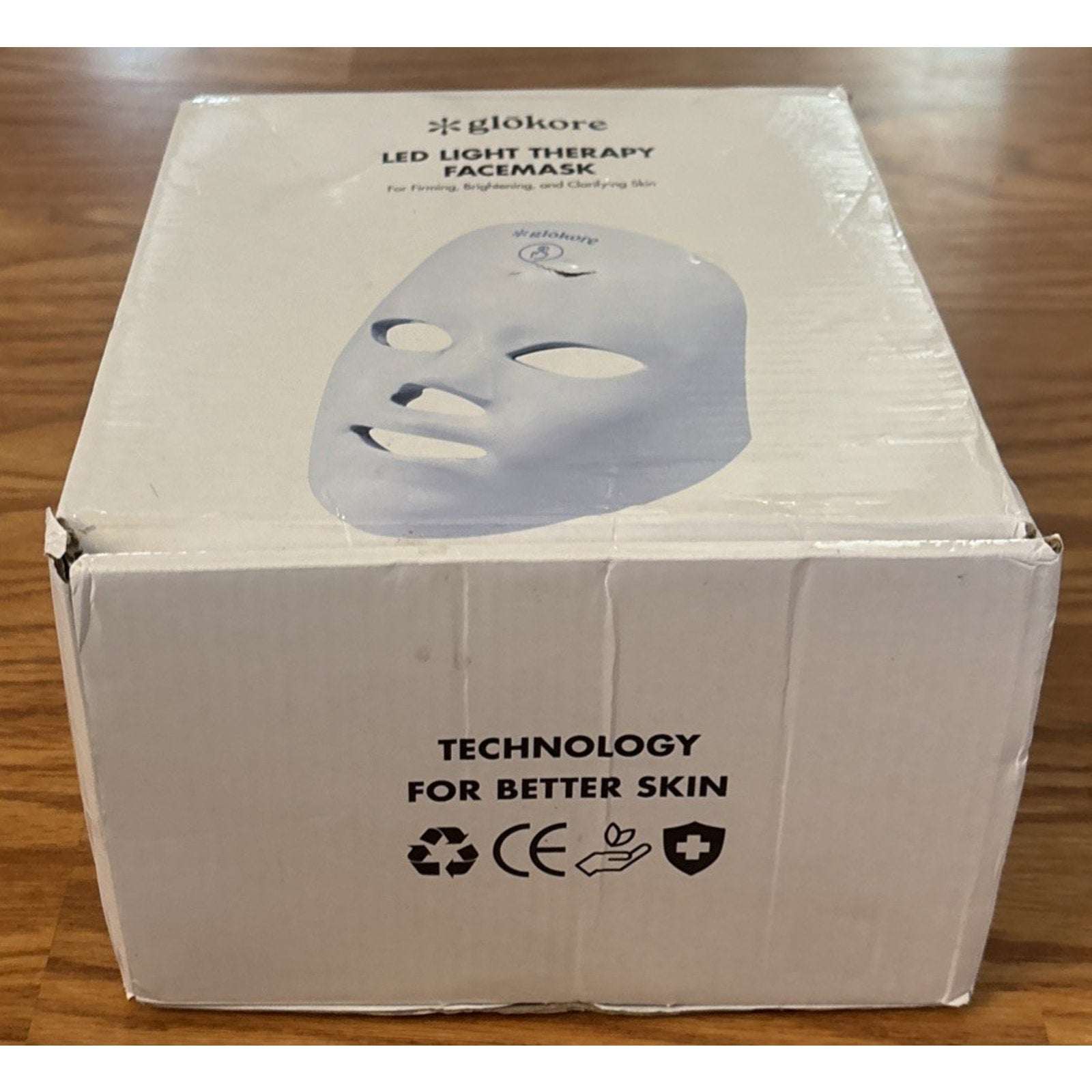 Glokore 7-in-1 LED Wireless Light Therapy Face Mask Device White Open Box New