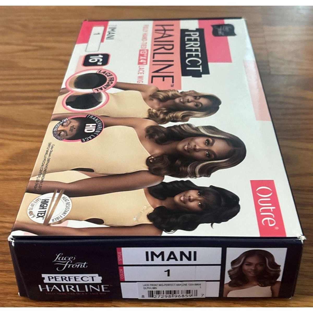 Outre Perfect Hairline Synthetic Hair 13X4 HD Lace Front Wig IMANI #1 Jet Black