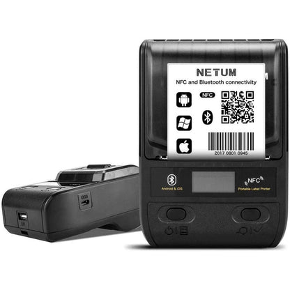 G5 Netum Bluetooth Thermal Label Maker Printer Android IOS Windows Black NEW/OB