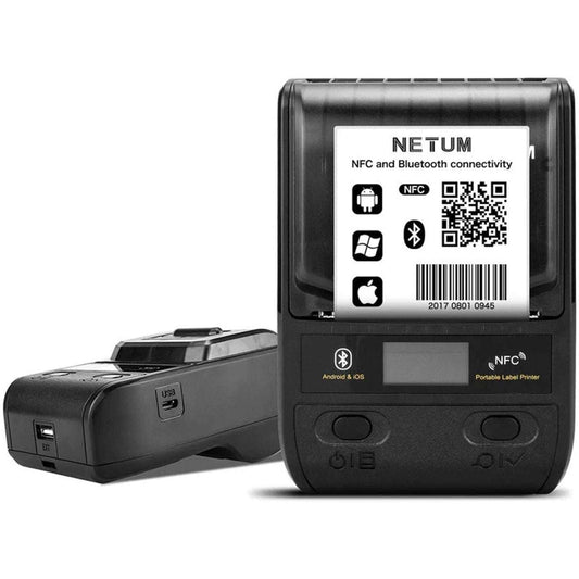 G5 Netum Bluetooth Thermal Label Maker Printer Android IOS Windows Black NEW/OB