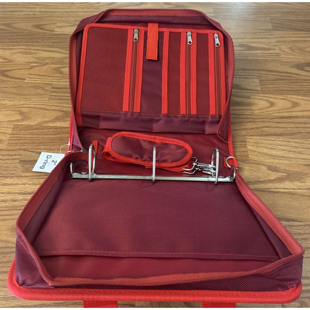 3-Ring 2" Zipper Binder With Shoulder Strap & 5 Tabbed Expanding File Pockets