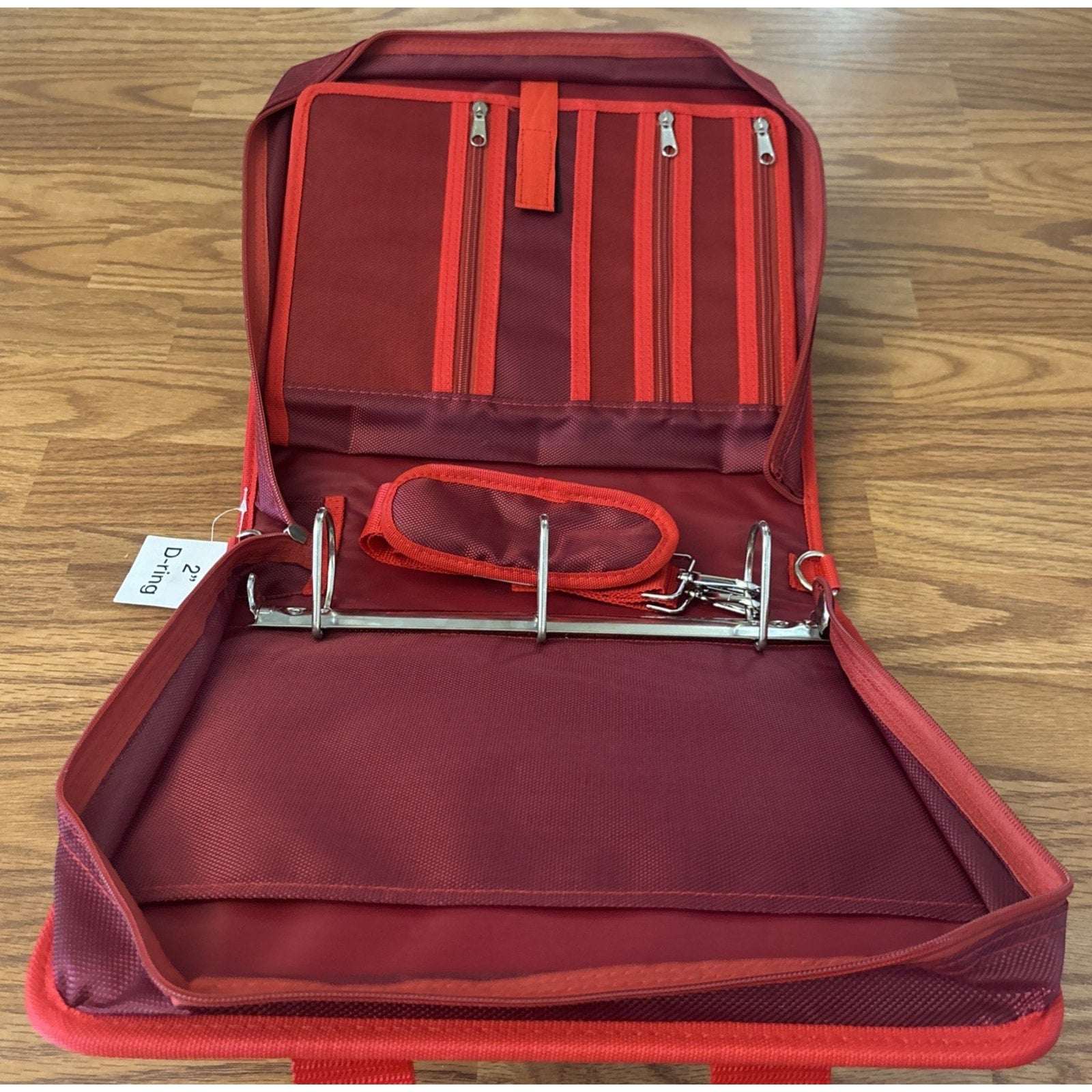 3-Ring 2" Zipper Binder With Shoulder Strap & 5 Tabbed Expanding File Pockets
