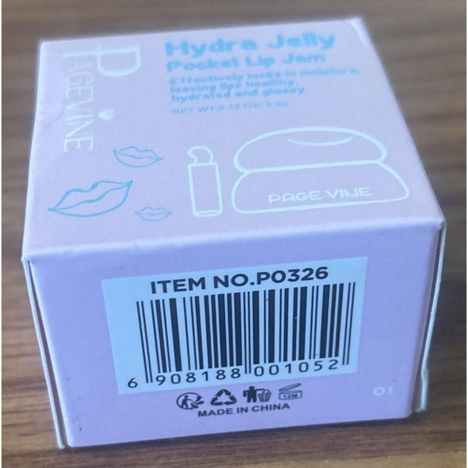 PageVine Hydra Jelly Pocket Lip Jam SUGAR SWIRL Lip Gloss w/ Built in Applicator