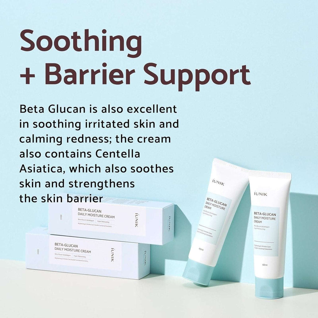 iUNIK Beta Glucan Daily Moisture Cream & Power Moisture Serum 60ml 50ml K-Beauty