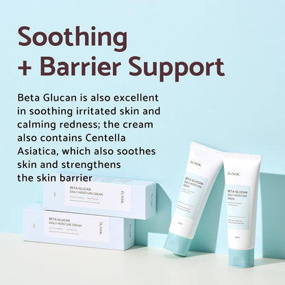 iUNIK Beta Glucan Daily Moisture Cream & Power Moisture Serum 60ml 50ml K-Beauty