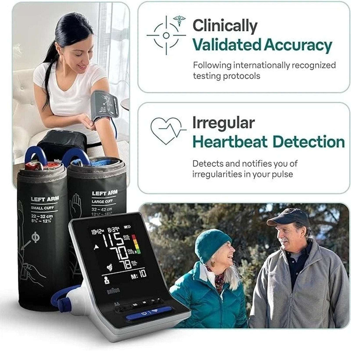 Braun ExactFit 3 Blood Pressure Monitor Large Display 2 Cuffs 80 Memory Slots