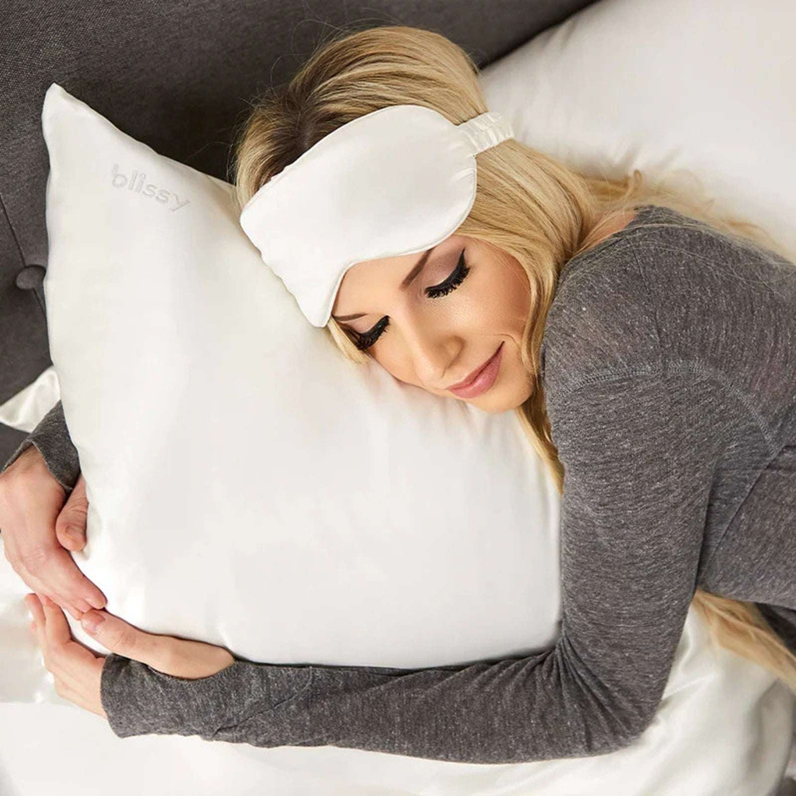 Blissy 100% Pure Mulberry Silk Pillowcase 22 Momme King Size in White - Cooling