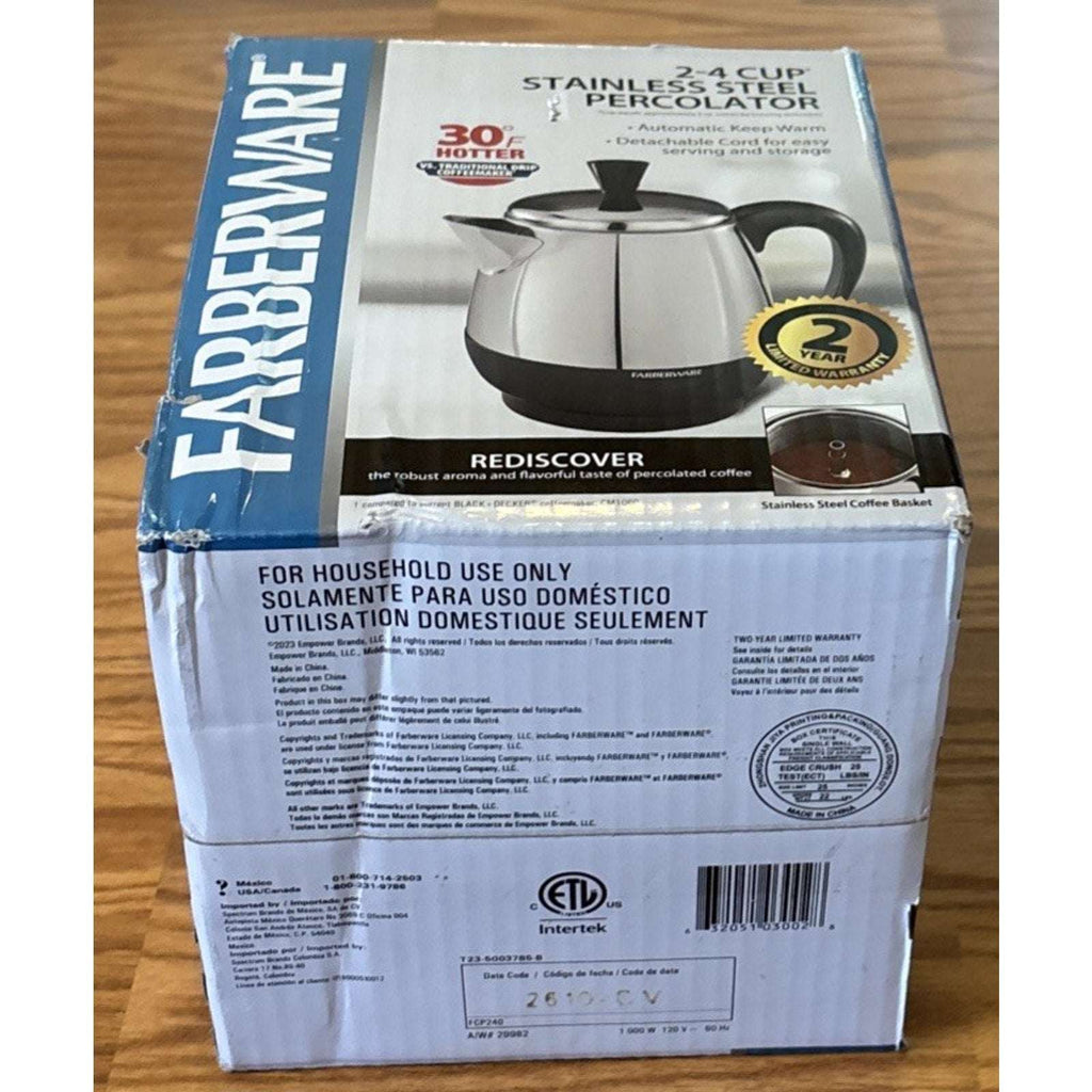 Farberware Electric Coffee Percolator FCP240 Stainless Steel Basket Automatic