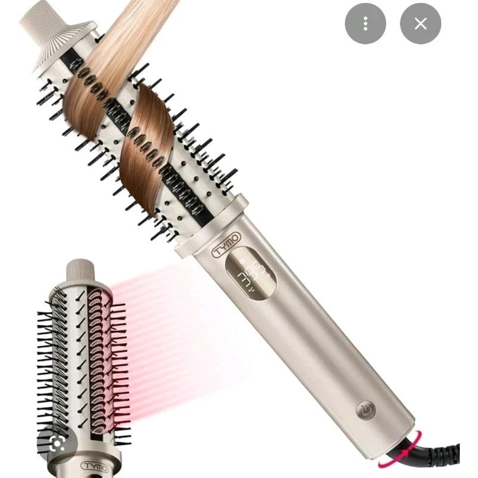 TYMO STYLUX PRO Thermal Curling Brush 1.5 Inch Blowout Heated Round Volumizer