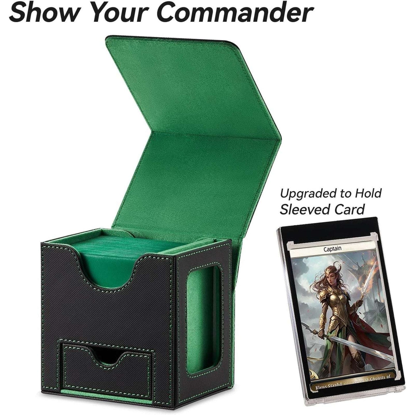 MTG Commander Card & Dice Storage Deck Box Fits 100 Double-Sleeved Waterproof