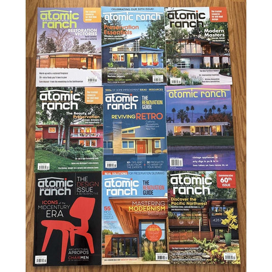 9 x Atomic Ranch Mid Century Marvels Magazines Renovation Guide Reviving Retro