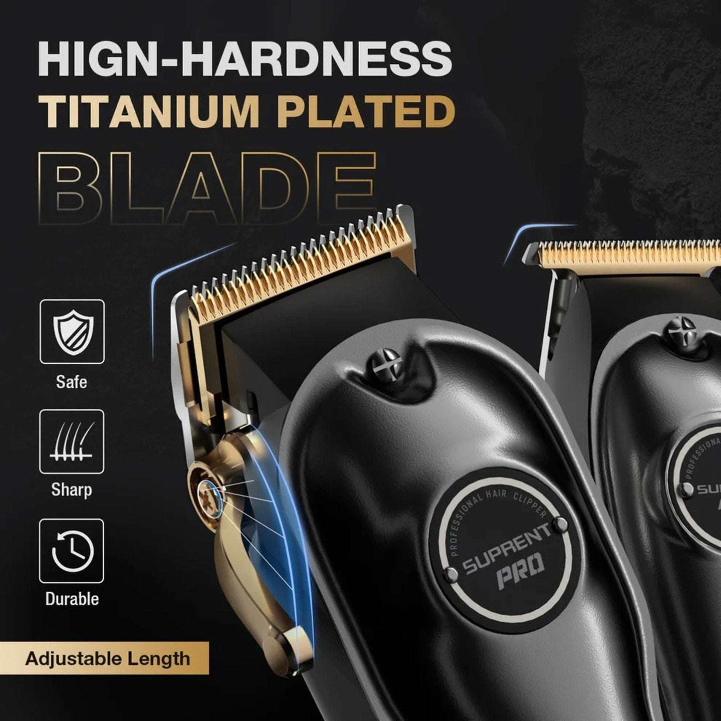 Suprent PRO THE BLACK DEVIL Hair Clipper & Detail Trimmer Kit HC596BX NEW