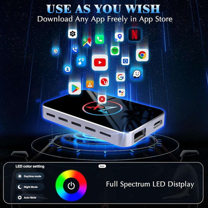 AI Wireless CarPlay Android Auto Streaming Adapter Plug & Play 4GB RAM+32GB ROM