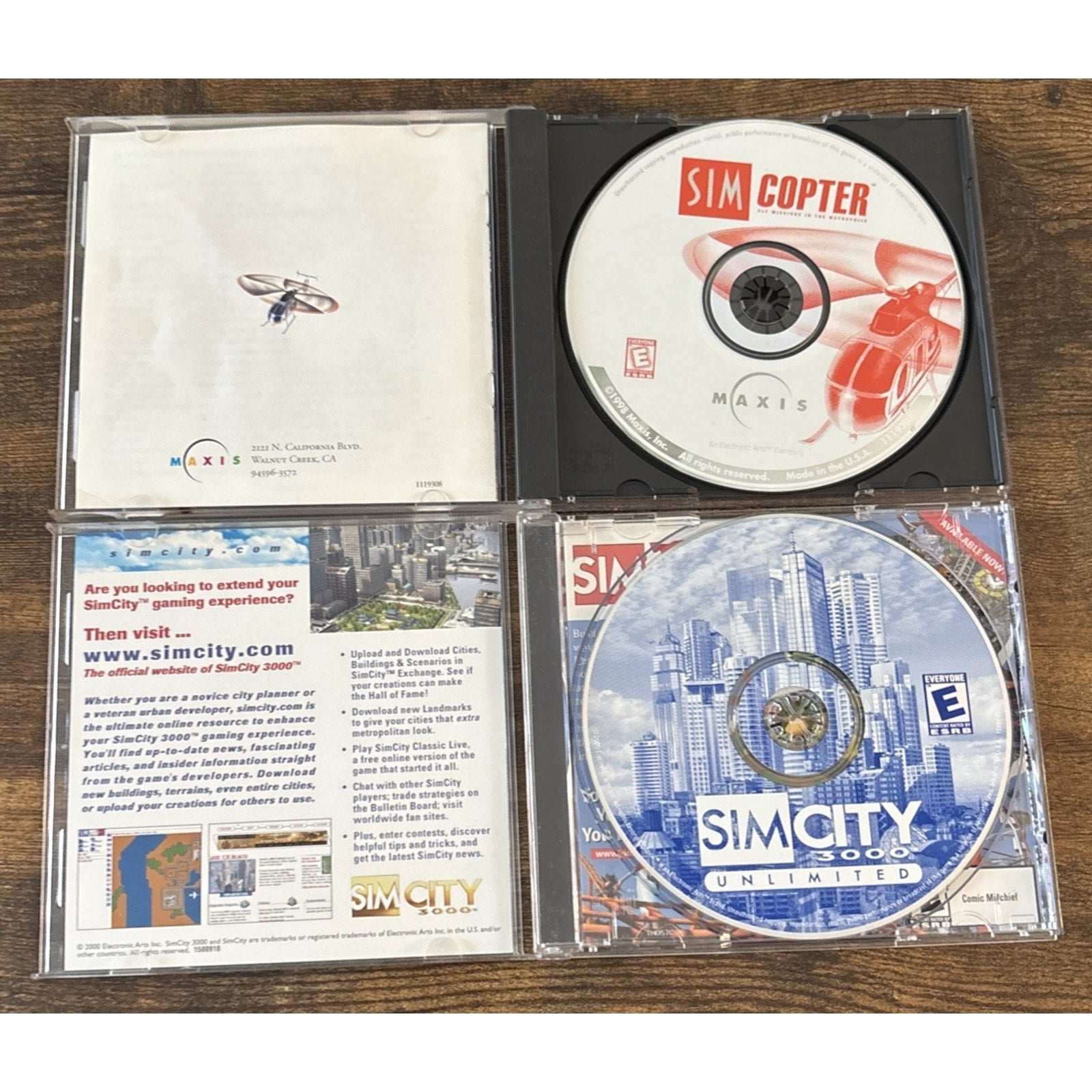 SimCity 3000 Unlimited (PC, 2000) w/ Key & SIM COPTER (PC, 1998) 2 Game Lot