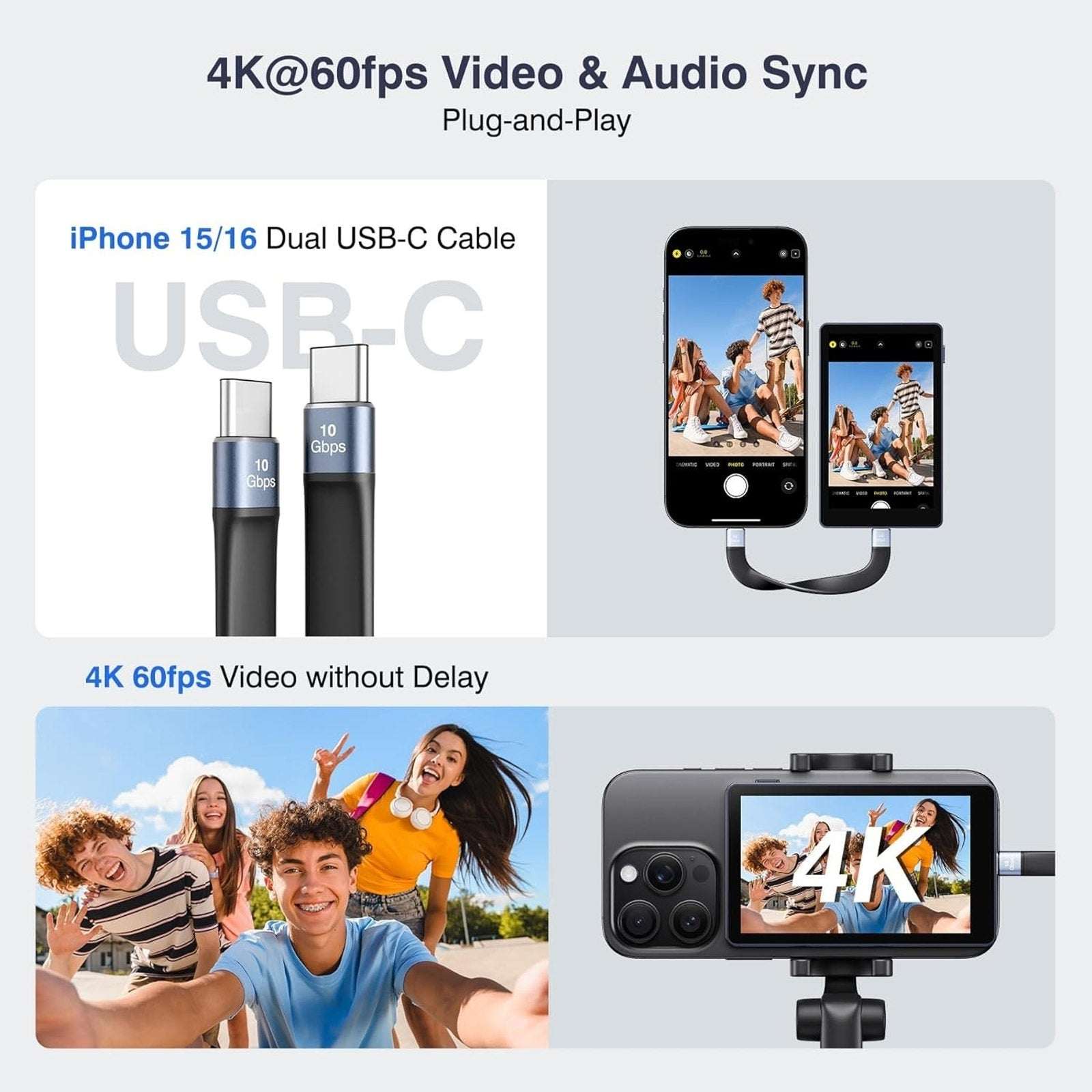 TTQ Vlog Screen Selfie Video Monitor TF39 Magnetic Remote Control NewOB No USB-C