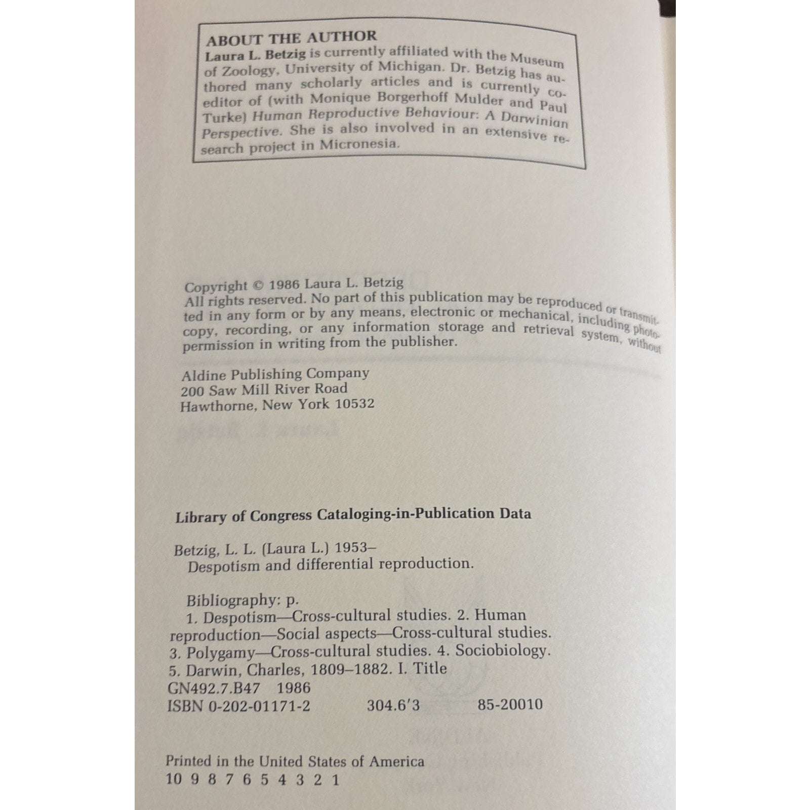 Despotism And Differential Reproduction A Darwinian View of History Laura Betzig