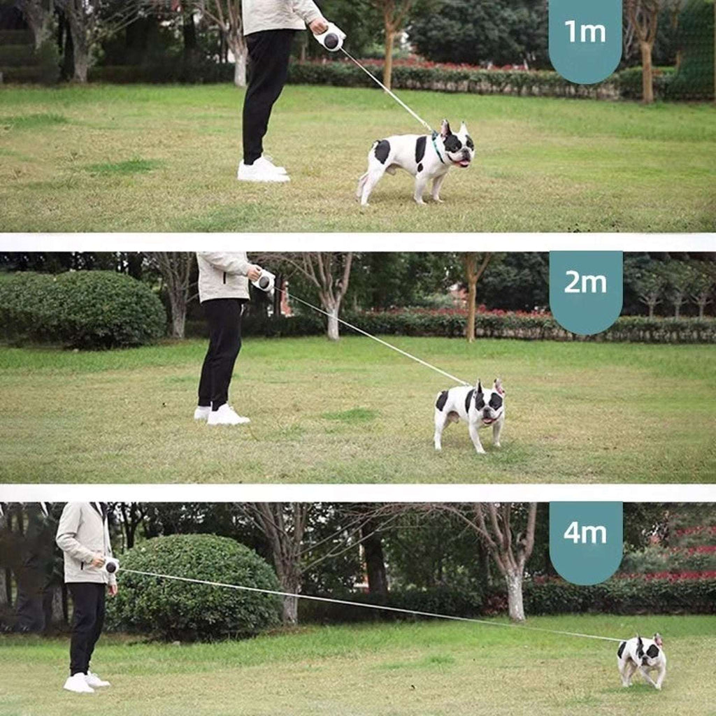 5in1 Retractable Dog Leash w/ Rechargeable LED Light, Poop Bag Holder +2 Bowls