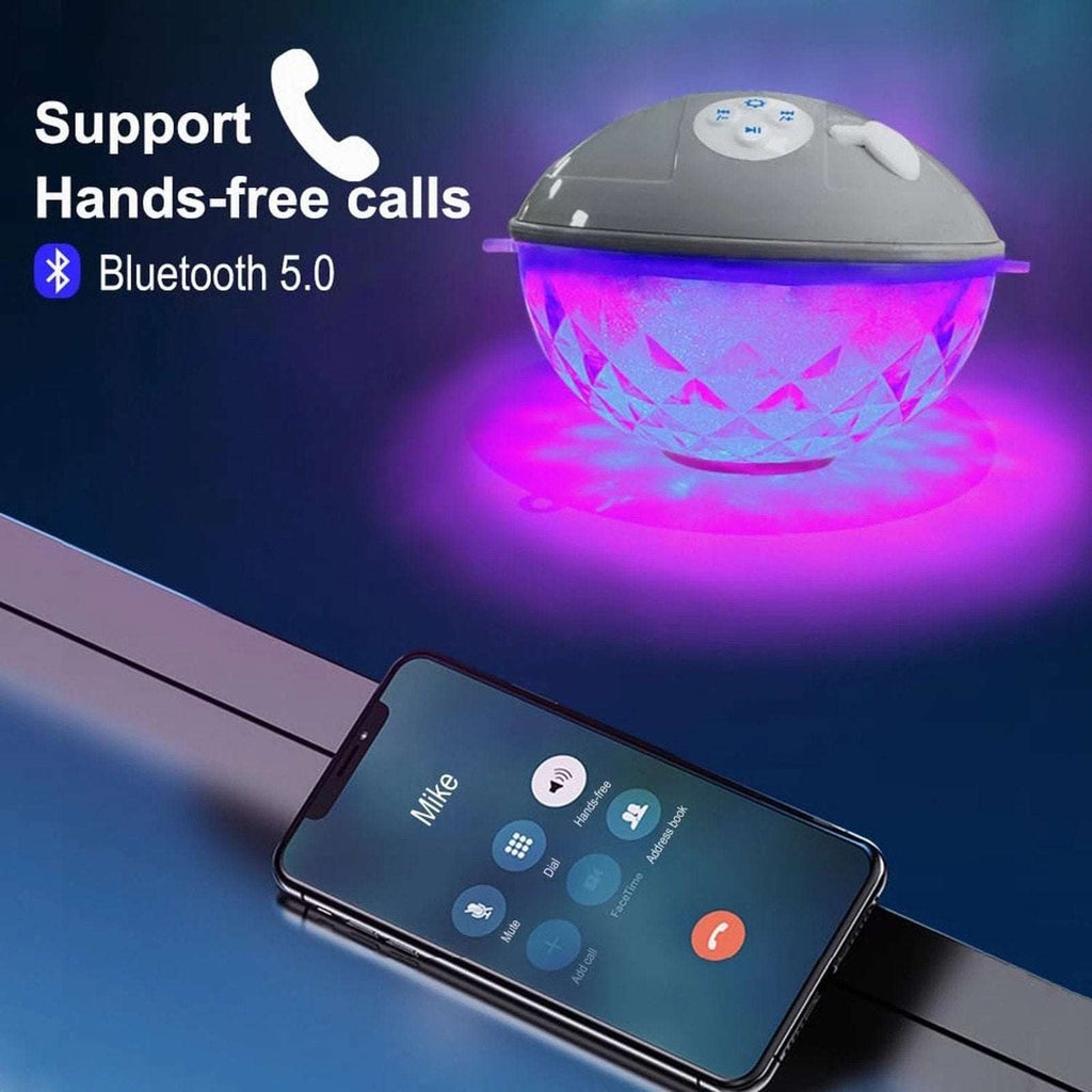 Waterproof Floating Bluetooth Pool Speaker with Colorful Underwater LED Lights