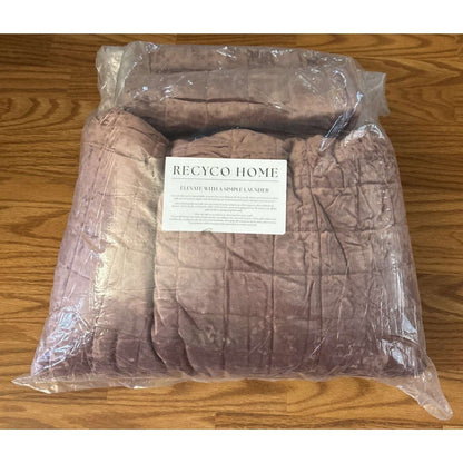 RECYCO Luxury Velvet Quilt Set Full Queen Size Bedding Ultra Soft in Dusty Mauve