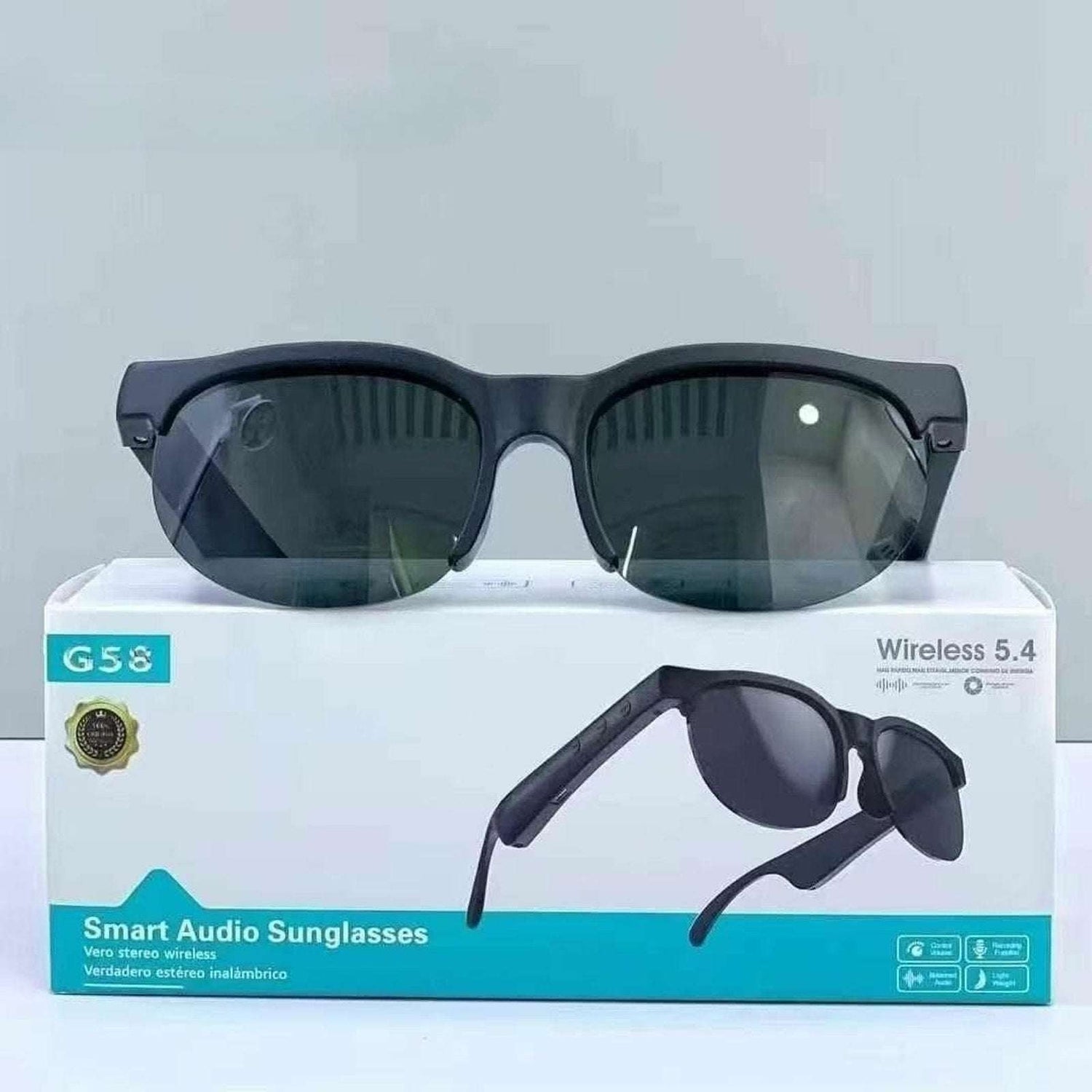 G58 Smart Audio Sunglasses, Wireless Bluetooth AI Translation Built-In Speakers