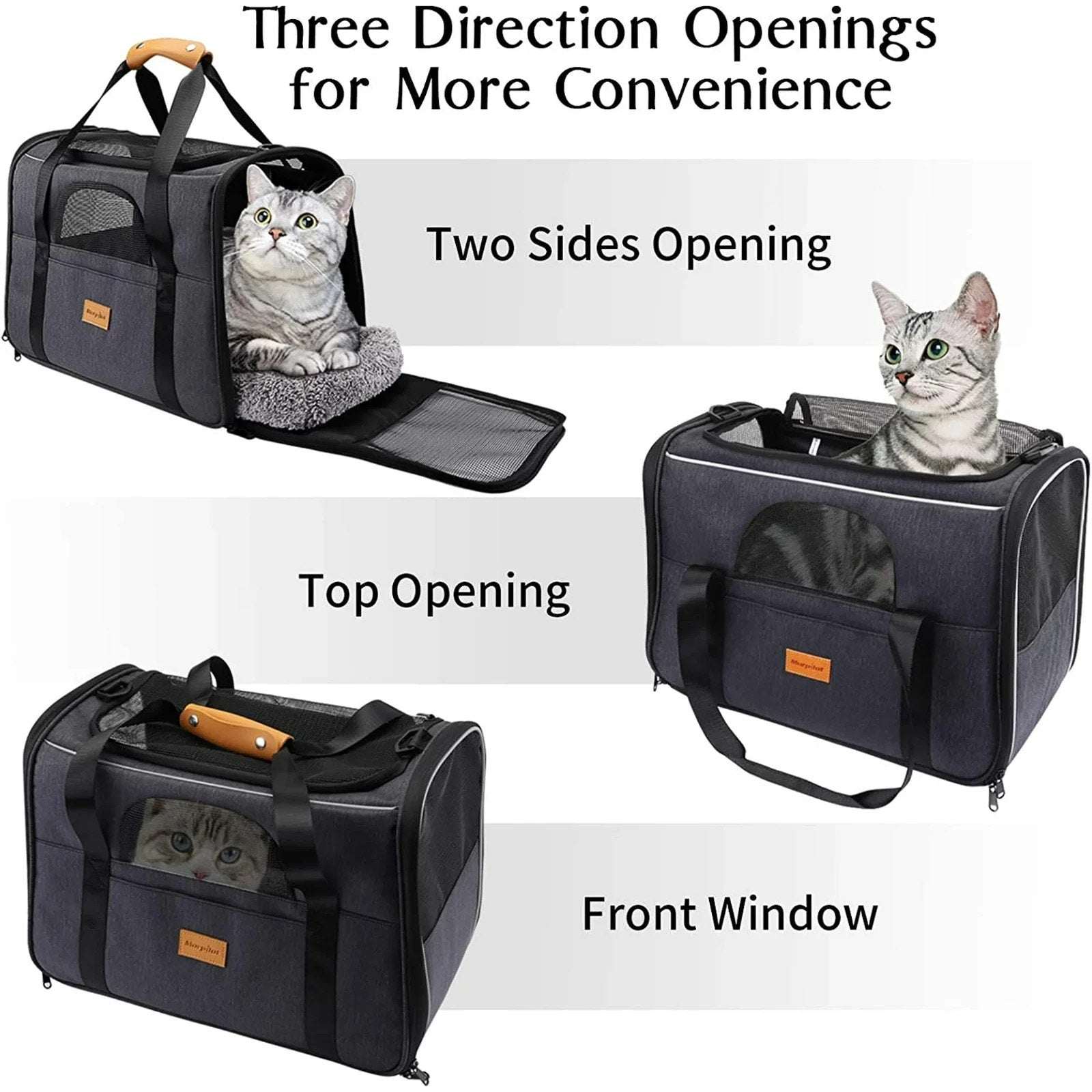 Morpilot Pet Carrier, Portable Travel Bag for Cats/Small Dogs Airline Approved