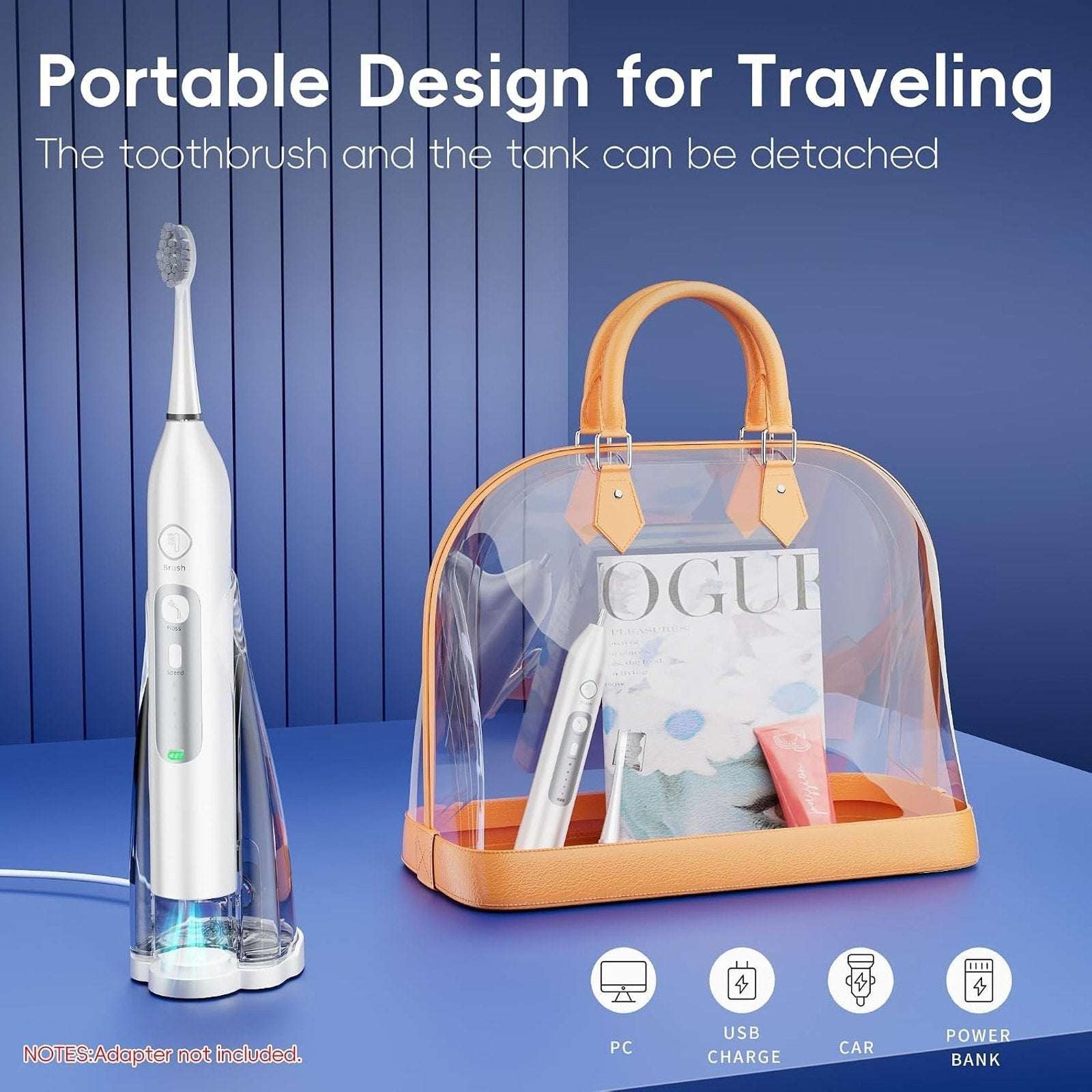 OiSAO Electric Water Flosser & Toothbrush Combo w/ Replacement Heads & Charging