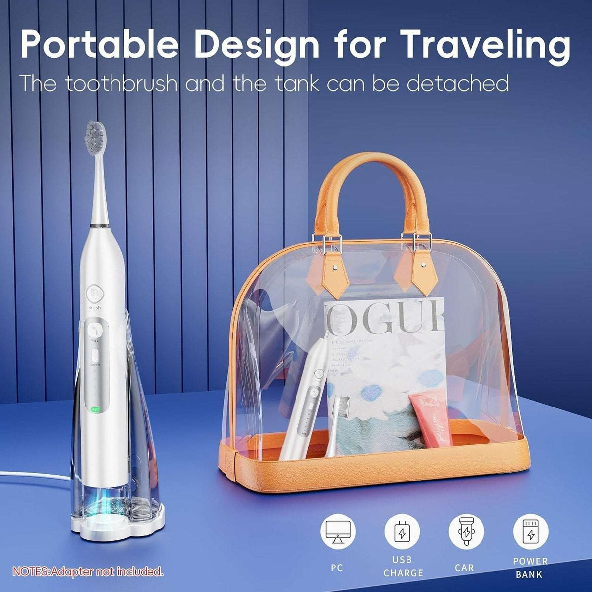 OiSAO Electric Water Flosser & Toothbrush Combo w/ Replacement Heads & Charging