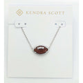 KENDRA SCOTT Elise Football Pendant Short Silver Necklace NEW in Box w/ Dust Bag