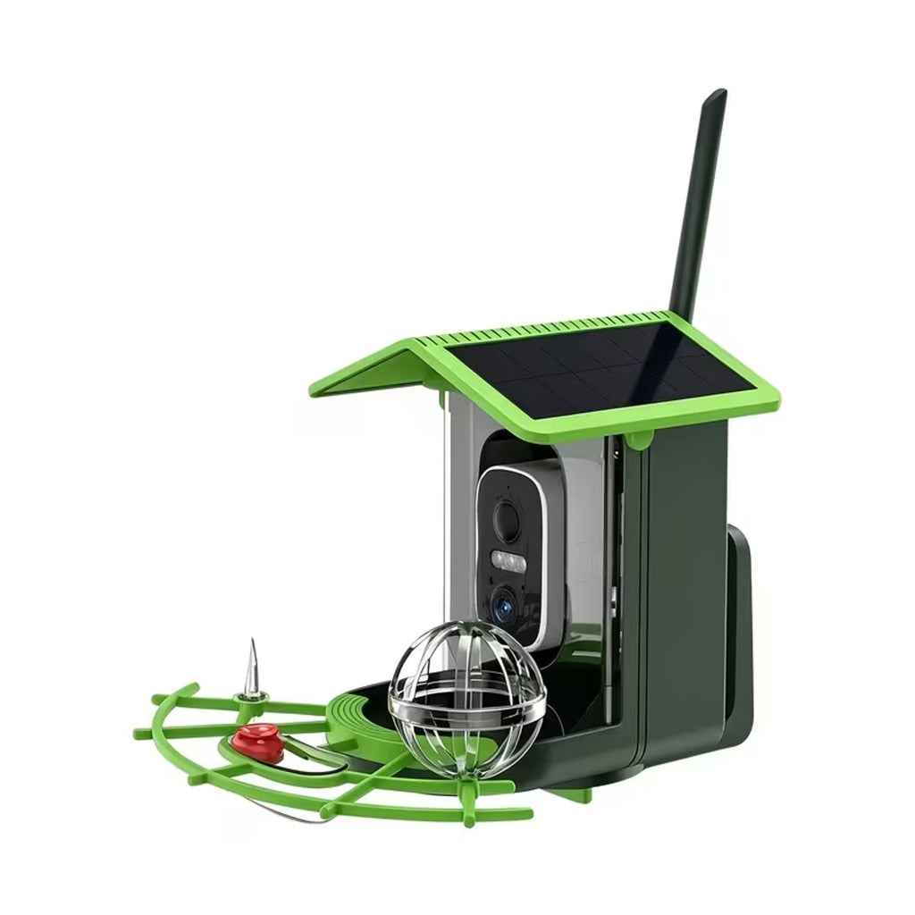 WIFI Solar Powered IP66 Smart Bird Feeder 2K HD Video Camera, Mic & AI Indentify