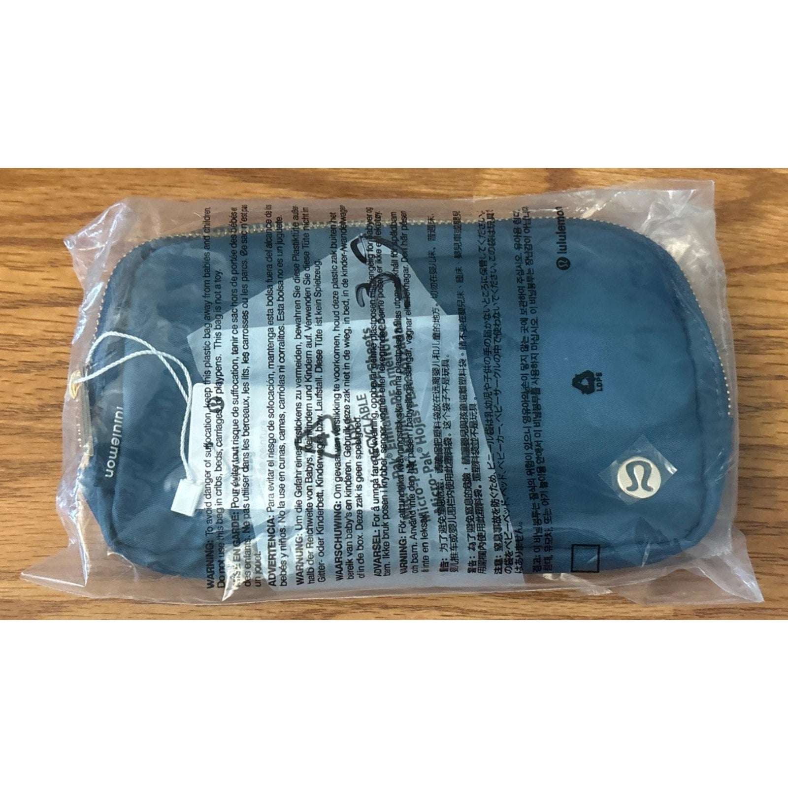 NWT Lululemon Everywhere Belt Bag 1L Teal/Gold Wordmark Crossbody Waist Pack
