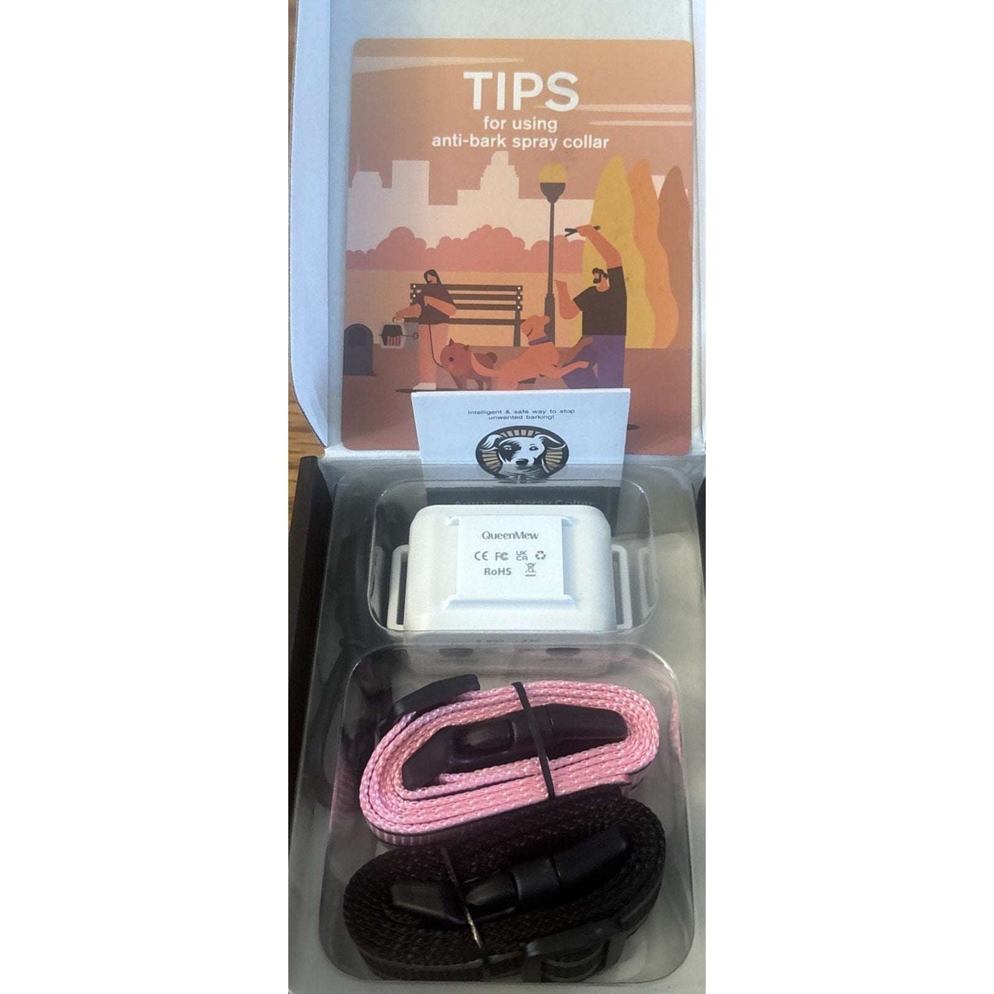 Dog Anti Bark Citronella Spray Collar - Includes 2 Reflective Collars Pink/Black