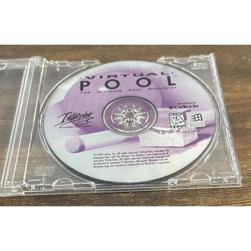 Interplay Virtual Pool CD ROM Video Game 1998 Windows 95 Celeris Pool Simulator