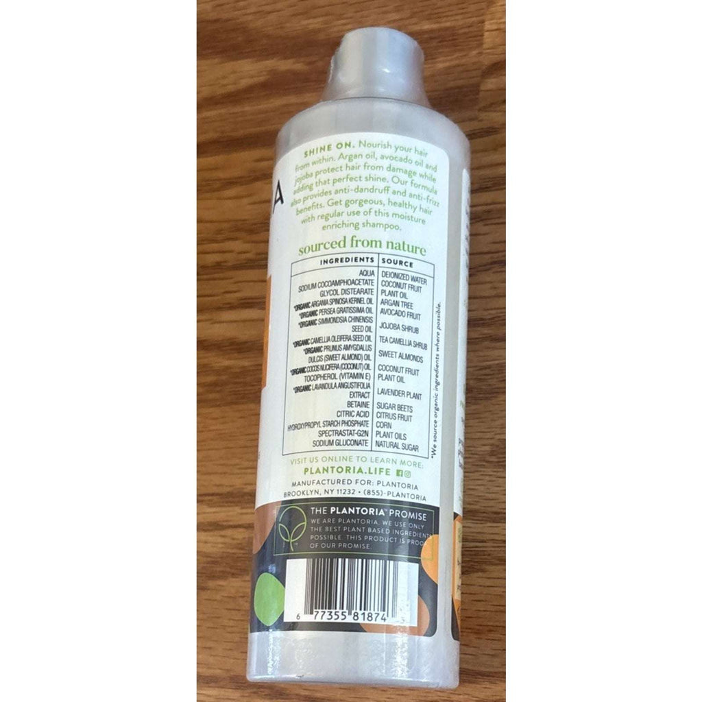 2 x Plantoria Moroccan Argan Oil Shampoo w/ Coconut & Jojoba Dandruff Anti-Frizz