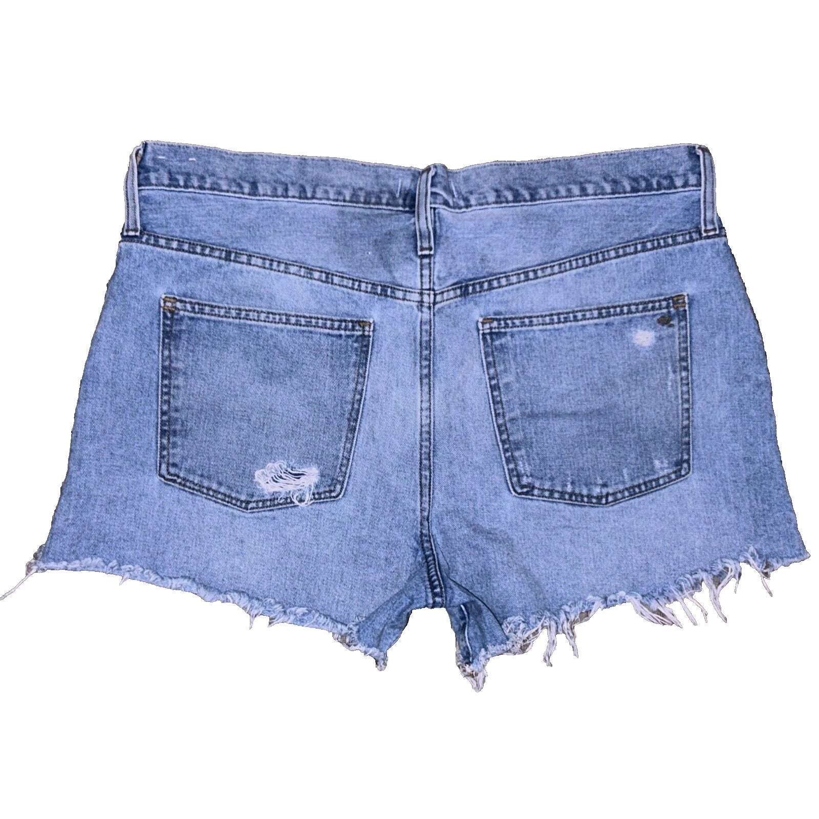 MADEWELL The Perfect Jean Short Destroyed Cut Off Denim Shorts Size 32