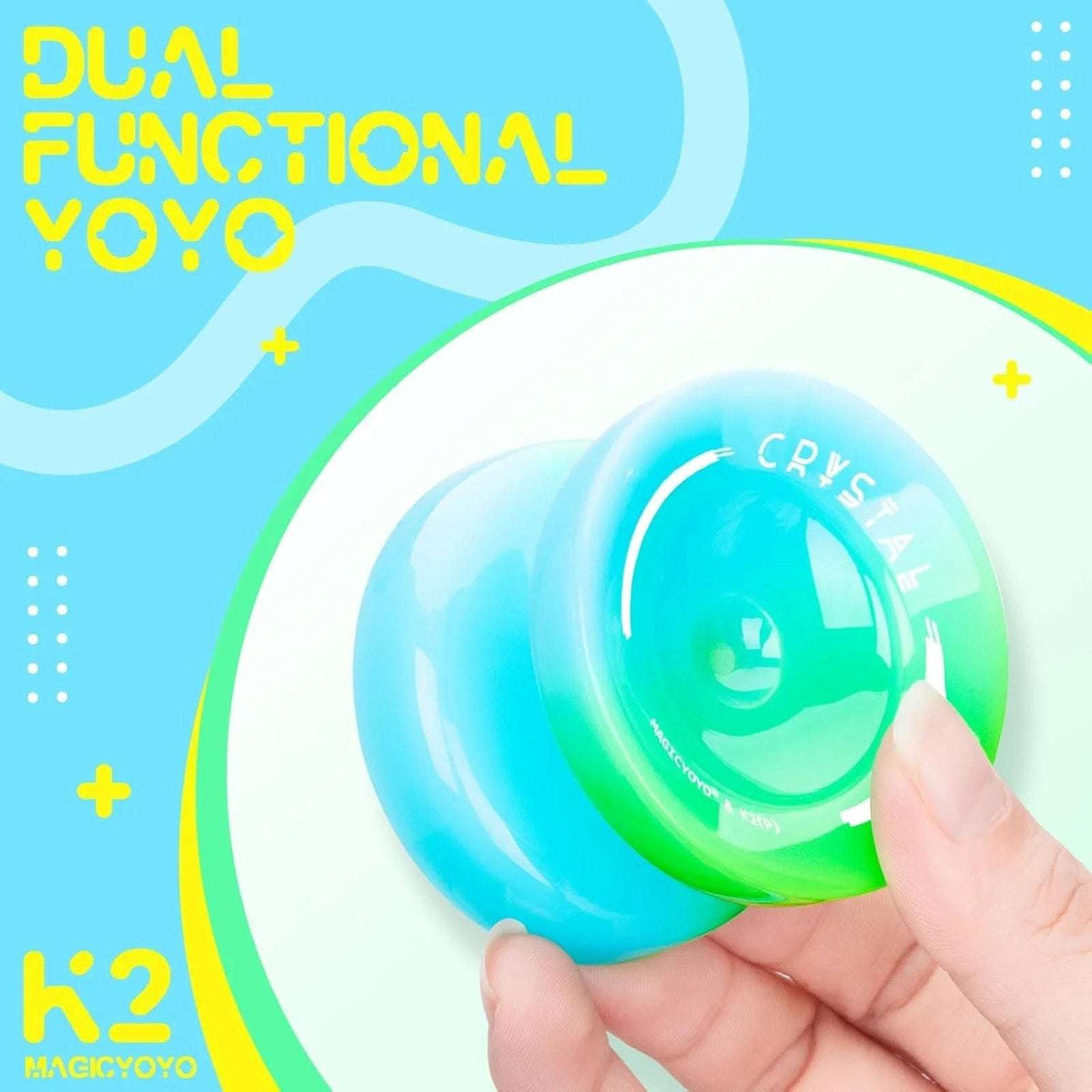 MAGICYOYO Crystal K2 Professional Responsive YOYO Kit Tools & Case Blue Green