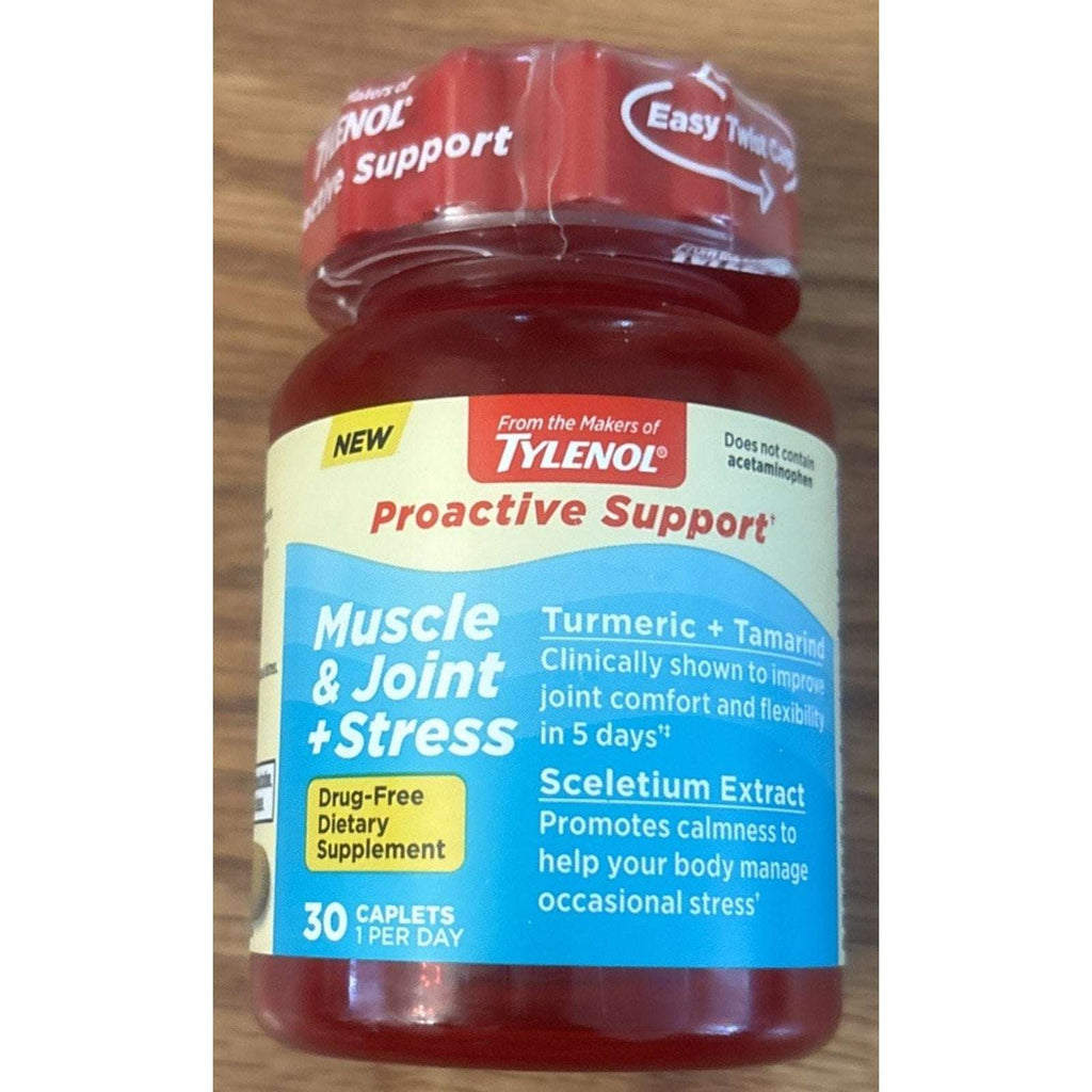 2 Pack TYLENOL Proactive Support Muscle & Joint + Stress 60ct Tumeric + Tamarind