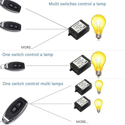 12V 1CH 433Mhz RF Remote Relay Switch Momentary Toggle Doors/Lights 2 Relays
