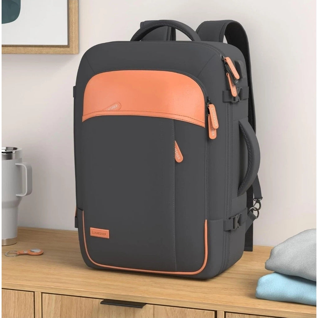 Lumesner Carry on Backpack Travel Set XL 40L TSA Flight Approved Bag w/ USB Port